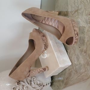 New Giani Berni Suede and Reptile Pumps